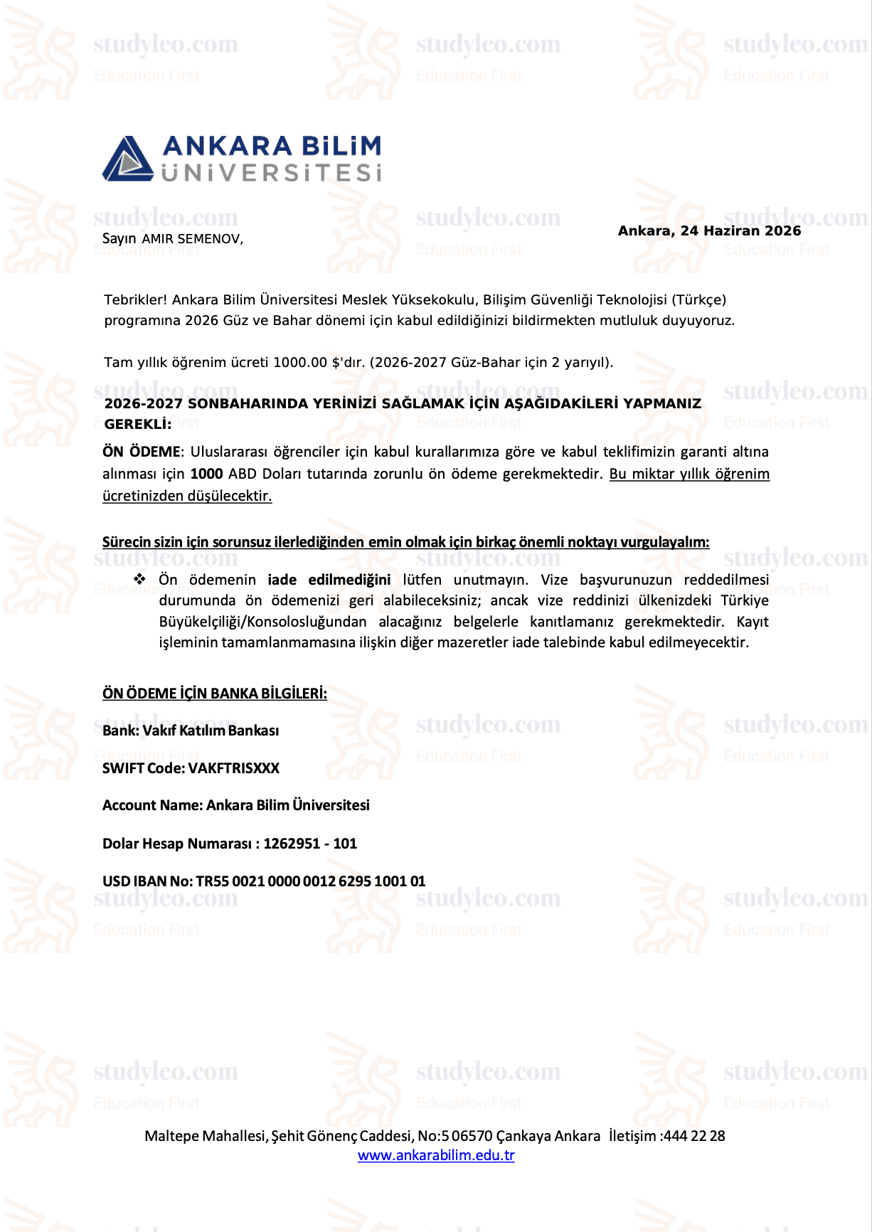Ankara Bilim University – Information Security Technology