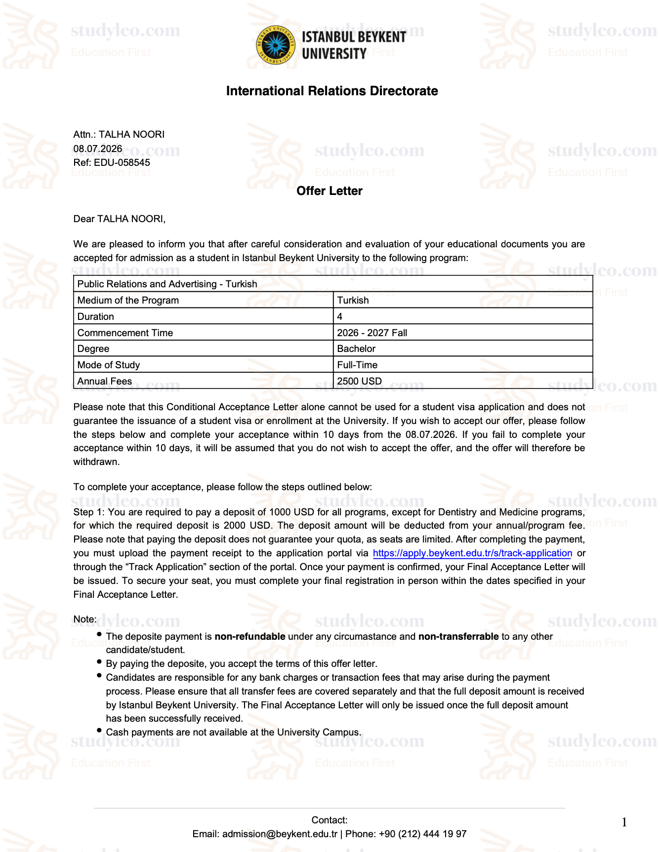 Istanbul Beykent University – Public Relations and Advertising