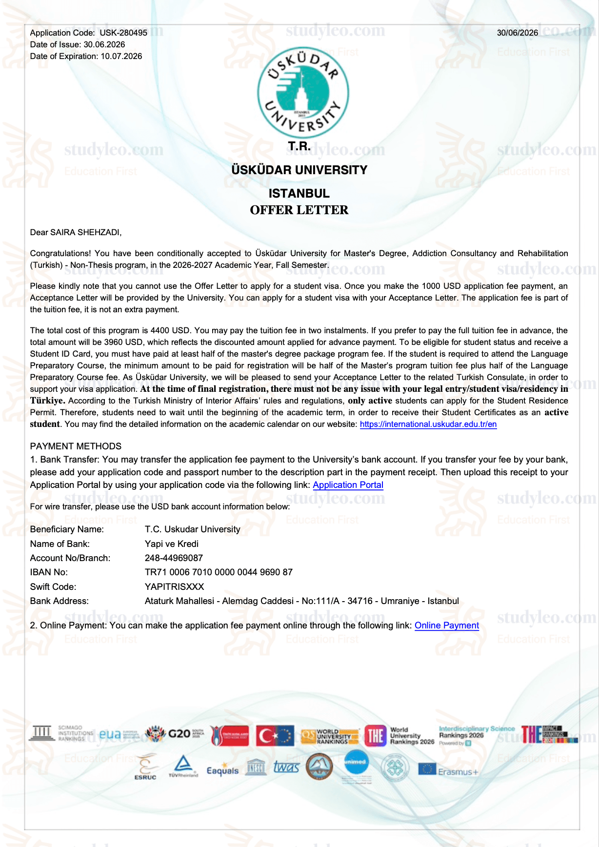 Uskudar University – Addiction Consultancy And Rehabilitation
