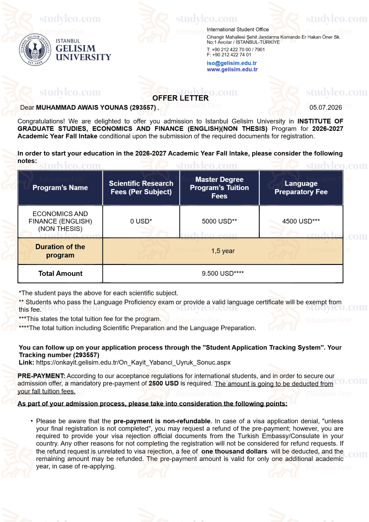 Istanbul Gelisim University – Economics and Finance